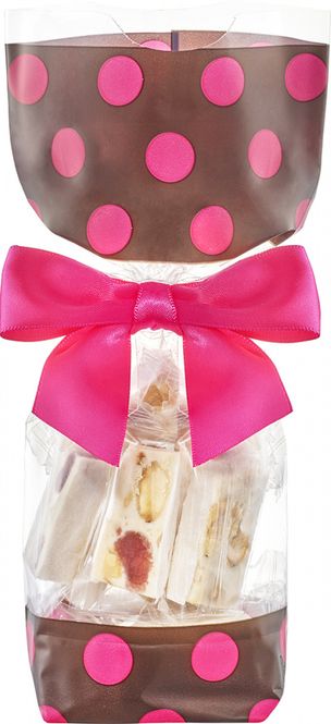 Hovedbilde Cellofanpose Polka Choco-Rose 10x22 cm 100 stk.