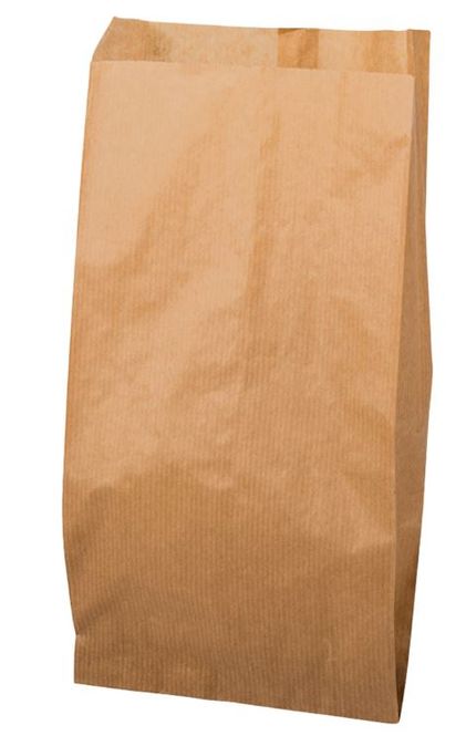 Hovedbilde Papirpose brun sidefals 16x30+5 cm 1000 stk