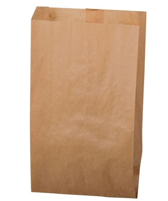 Hovedbilde Papirpose brun sidefals 22x44+8cm 750 stk