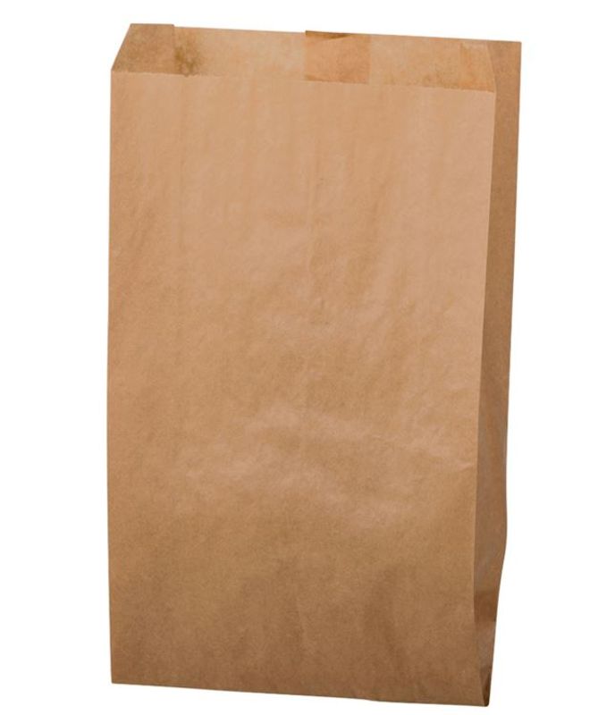 Papirpose brun sidefals 22x44+8cm 750 stk