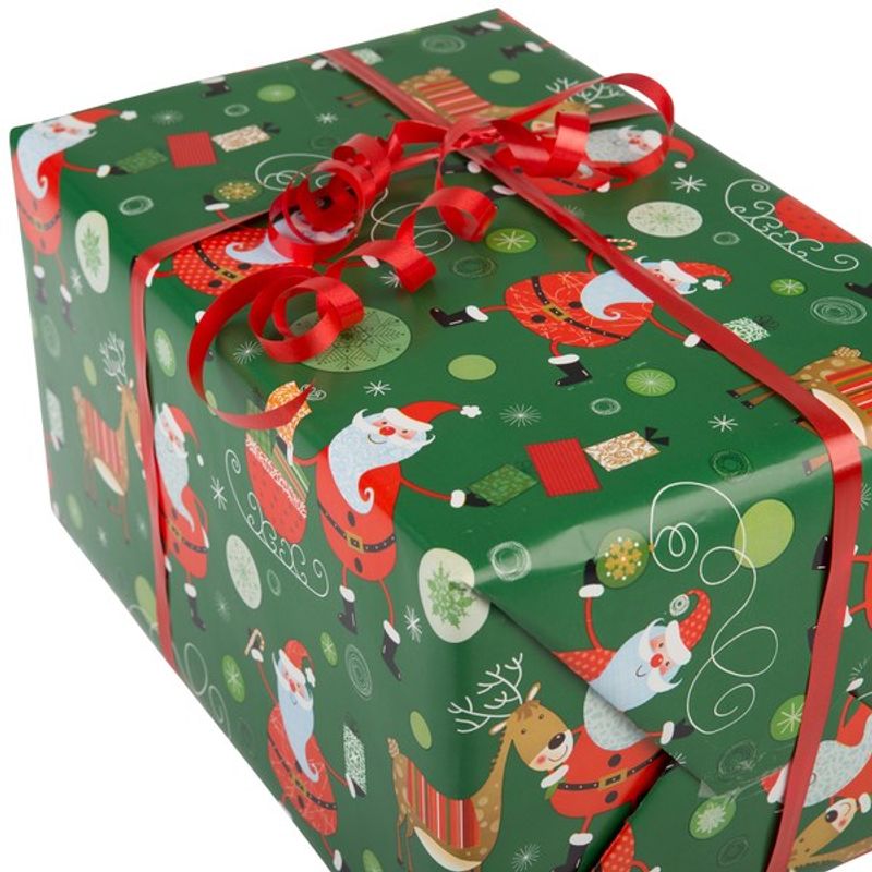 Gavepapir Jolly Christmas grønn 38cm x 165m