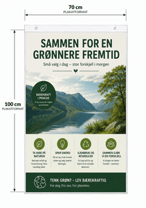 Plakatlomme 70 × 100 cm med maljer – antirefleks