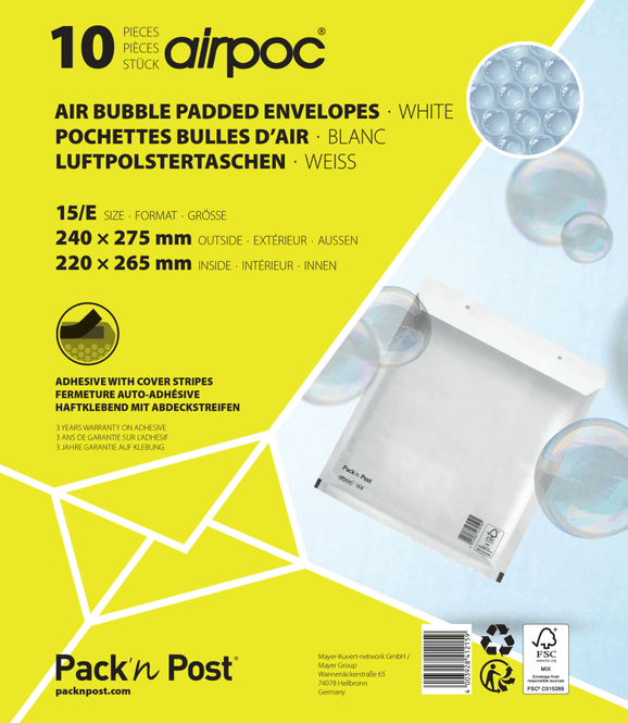 Hovedbilde Boblepose 220x265mm 10 stk