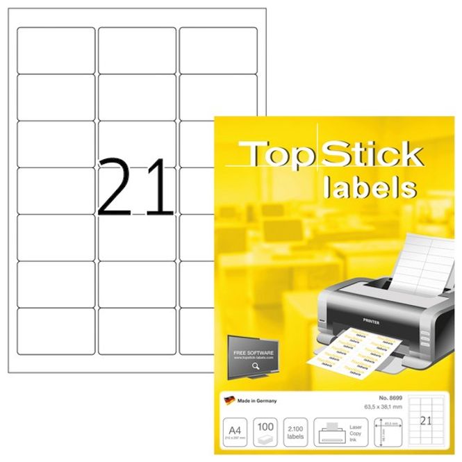 Hovedbilde Etiketter 63,5 x 38,1 mm – 2100 stk.