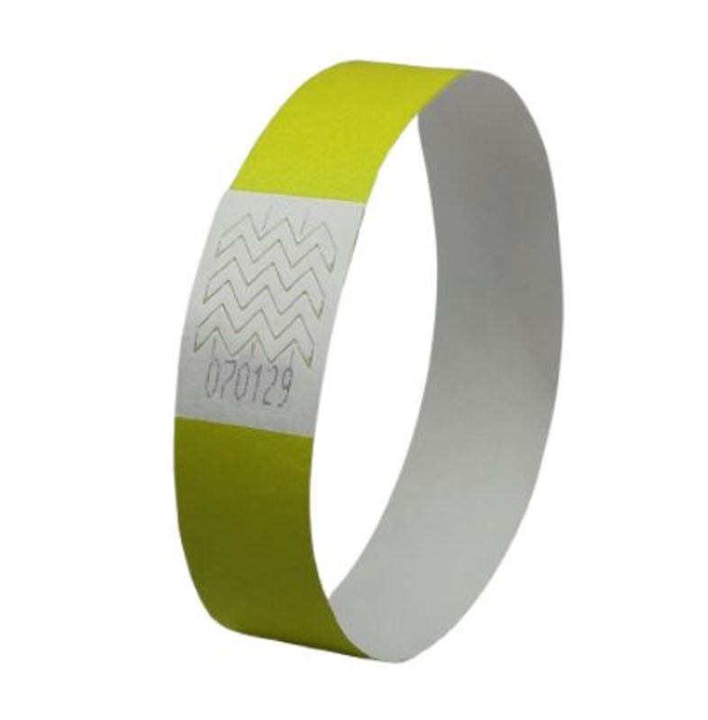 Festivalarmbånd neongul Tyvek 500 stk.