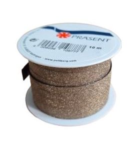 Hovedbilde Gaveb&aring;nd 10mm x 10m brun glitter