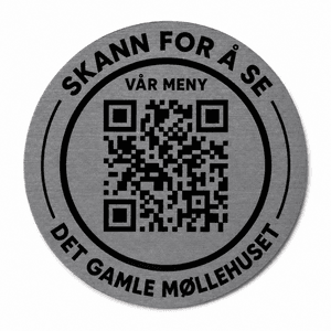 Plate med QR kode meny 50mm 10 stk.