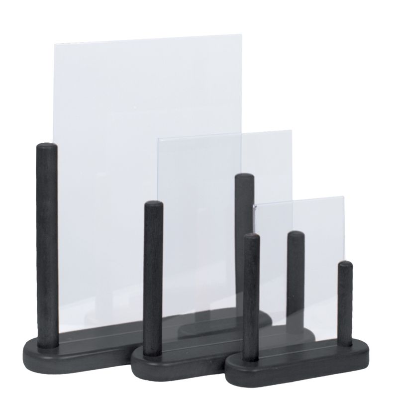 Borddisplay sort A6 – tosidig menyholder