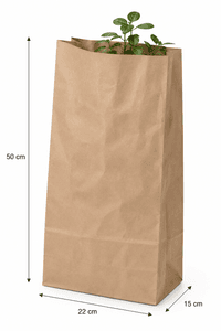 Papirpose brun kraft 22x15x50cm  200 stk.