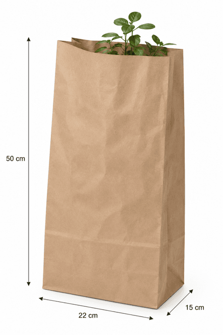 Hovedbilde Papirpose brun kraft 22x15x50cm  200 stk.
