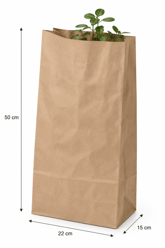 Papirpose brun kraft 22x15x50cm  200 stk.