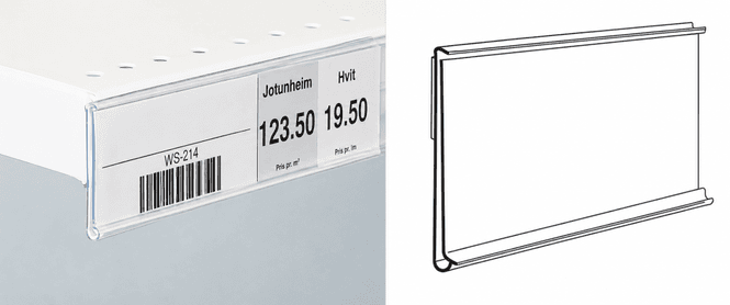 Hovedbilde Hyllekantlist for plane underlag 39x885mm hvit 50 ...