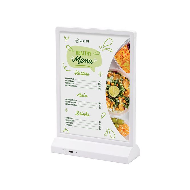 Hovedbilde Menyholder A5 hvit LED