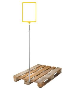 Palleskiltholder med A3-ramme – gul 1,3 - 2m
