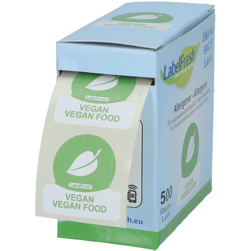 ETIKETT VEGAN 30X30MM 500 stk.