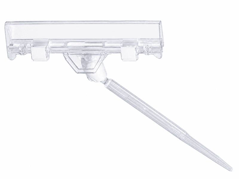 Delikatessepinne med 80 mm skiltklype – transparent