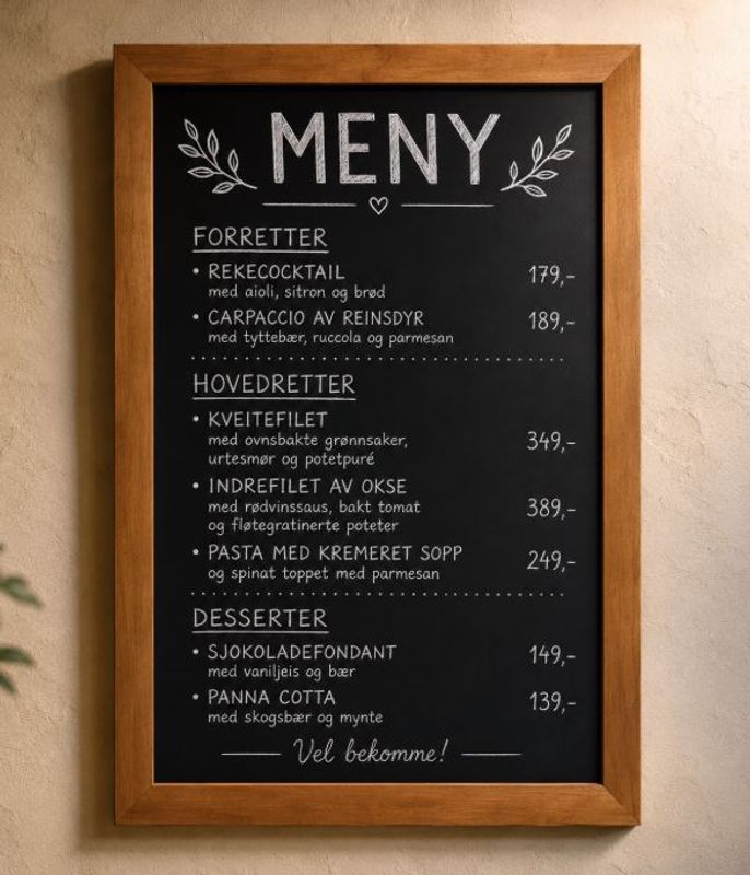 Menytavle 60x80 cm teak