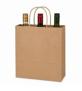 Papirpose brun  22X10X31 cm. 50 stk