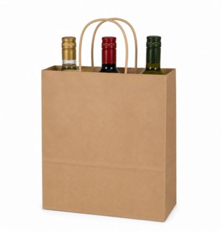 Papirpose brun  22X10X31 cm. 50 stk