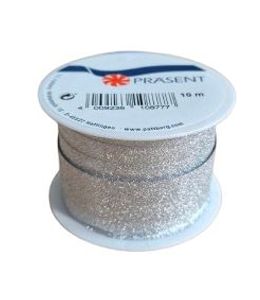 Hovedbilde Gaveb&aring;nd 10mm x 10m s&oslash;lv glitter