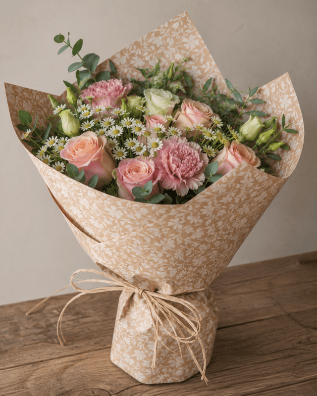 Blomsterpapir malva hvit ark 50x70 cm 15kg.