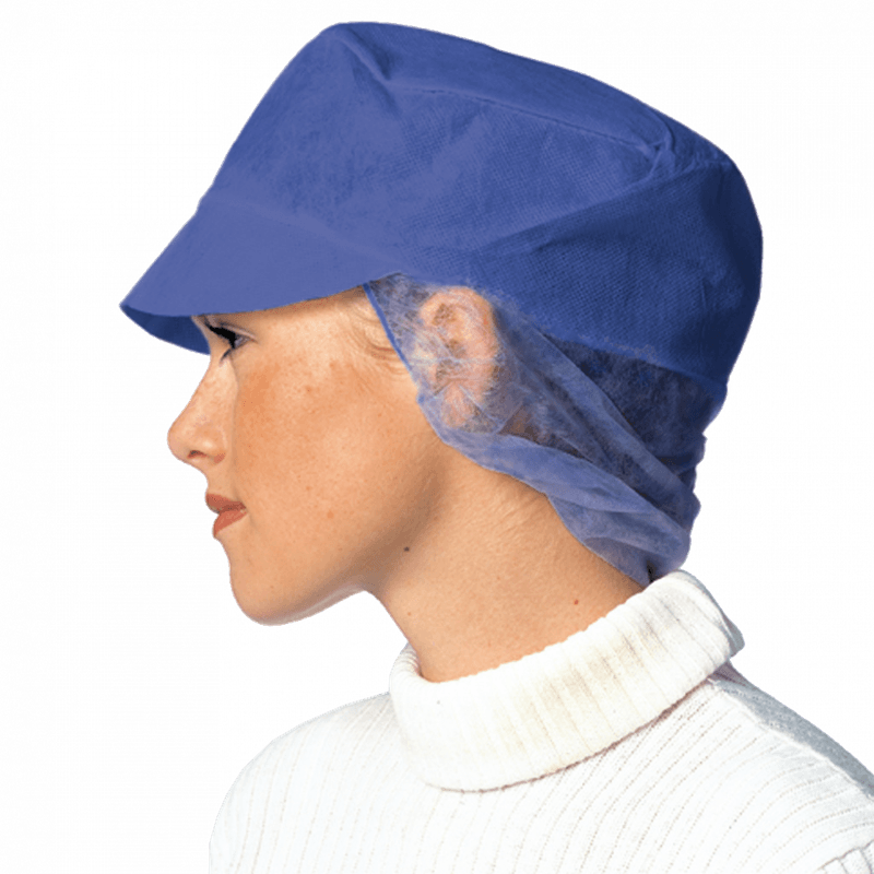 LUER MED SKJERM NON WOVEN BLÅ One size 100 stk.