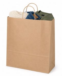 Papirpose brun  32x12x41 cm. 50 stk