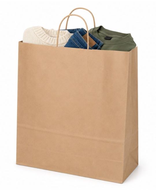 Hovedbilde Papirpose brun  32x12x41 cm. 50 stk