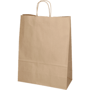 Papirpose brun  32x12x41 cm. 50 stk