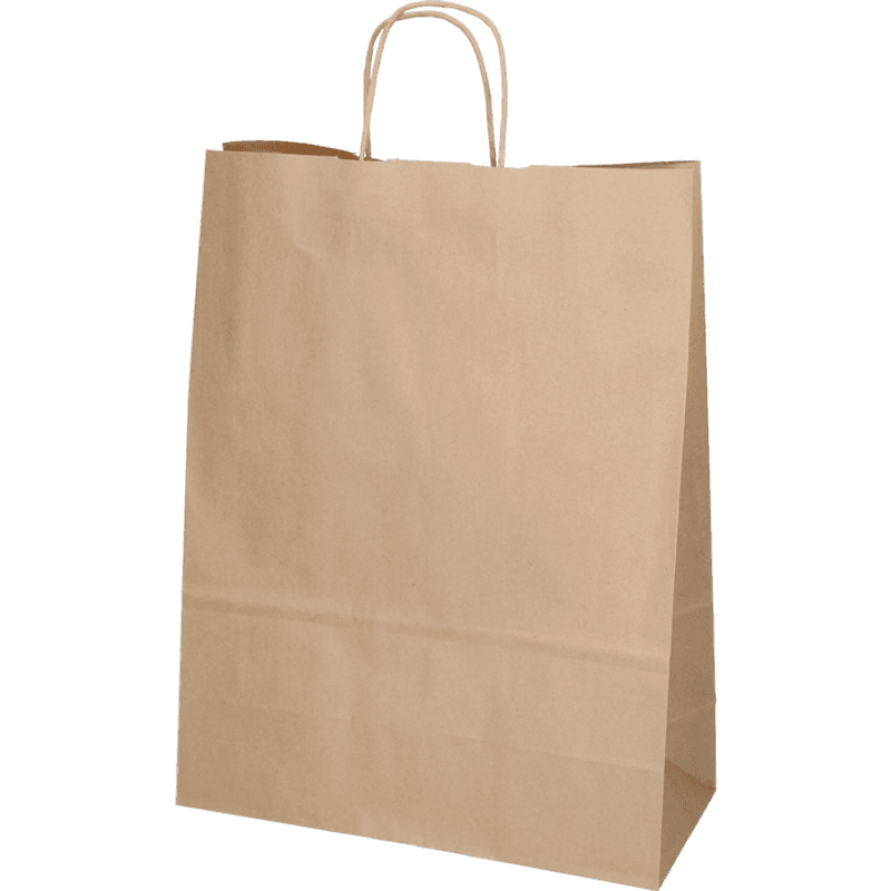 Papirpose brun  32x12x41 cm. 50 stk