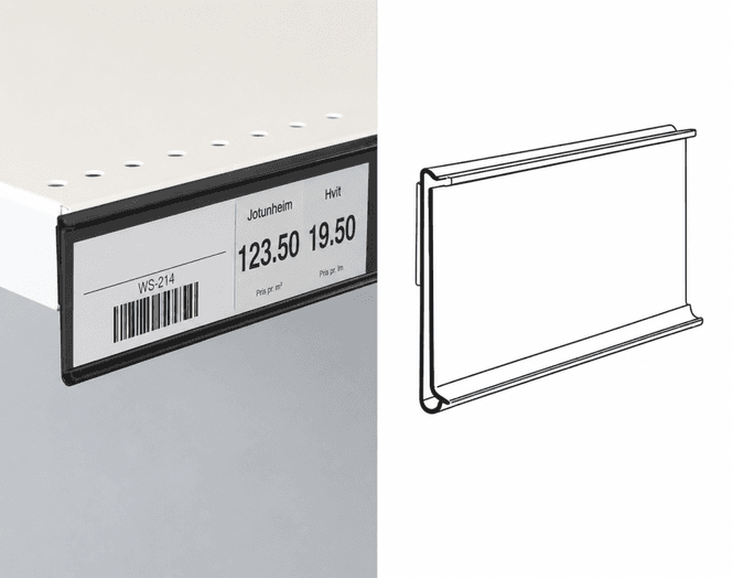 Hovedbilde Hyllekantlist for plane underlag 39x885mm sort 50 ...
